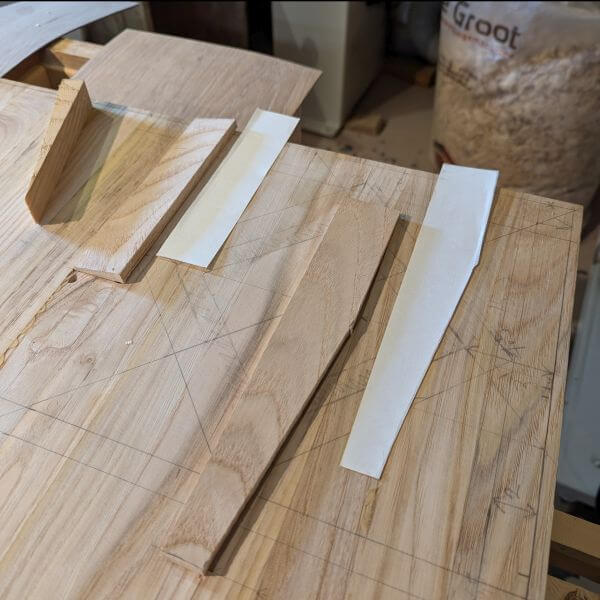Met papier maten overzetten op inserts