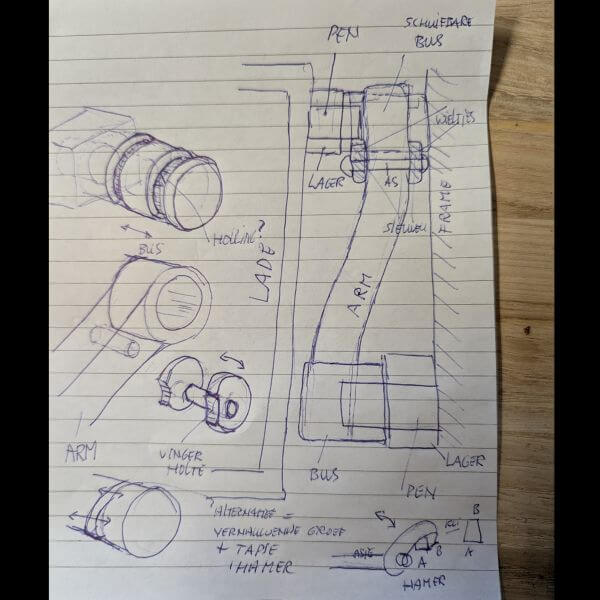 ontwerp voor uitklap constructie lade