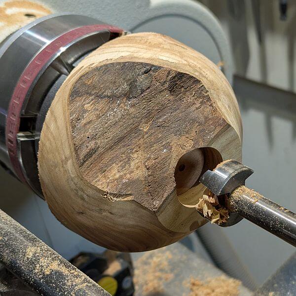 gat voor klauwplaat geboord